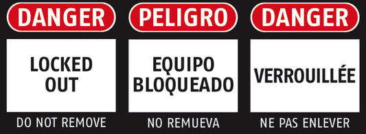 Lockout Danger Label