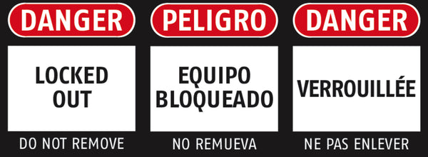 Lockout Danger Label