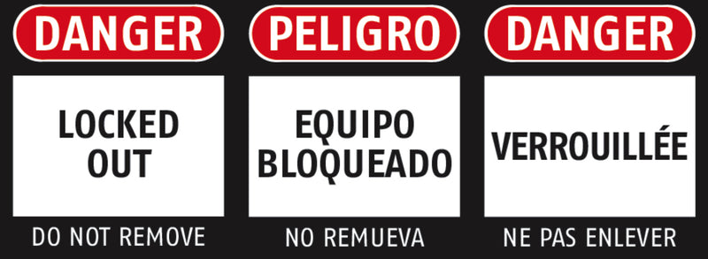 Lockout Danger Label