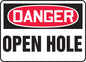 "Open Hole" -OSHA Danger Safety Sign