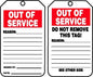 "Out Of Service"- Inspection and Status Record Tag