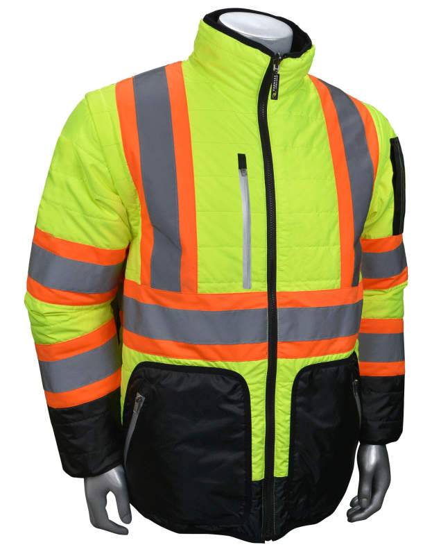 Radians Quilted Reversible Winter Jacket with Hood, Zip-Off Sleeves, CSA