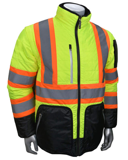 Radians Quilted Reversible Winter Jacket with Hood, Zip-Off Sleeves, CSA