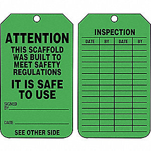 "Scaffold Is Safe To Use"- Scaffold Status Tag