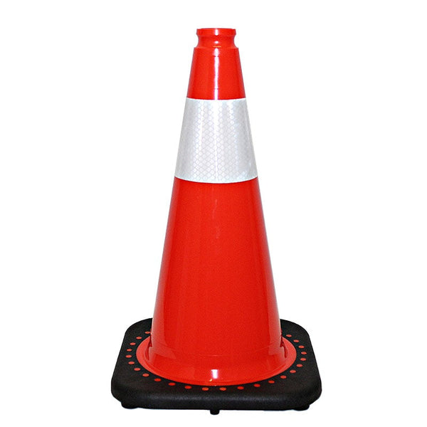 Traffic Cone with  4 Cone Collar 18 3.5lbs Orange with Black Base-TC1804OK04