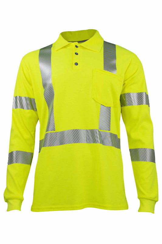 Vizable FR Hi-Vis Dual Hazard Long Sleeve Polo, Type R Class 3