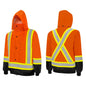 3in1 Winter Traffic Jacket 4 Reflective Tape Orange Small-TJ3OBS