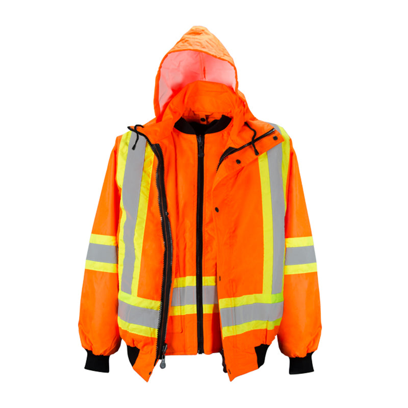 High Visibility 6-in-1 Winter Safety Bomber Jacket