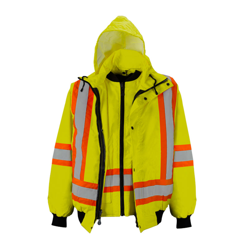 High Visibility 6-in-1 Winter Safety Bomber Jacket