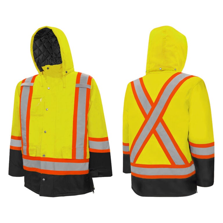 Winter Traffic Parka 4 Reflective Tape Lime GreenBlack Small-TP1LBS