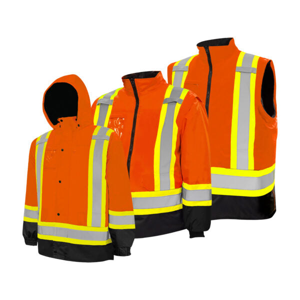 High Visibility 6-in-1 Winter Safety Parka