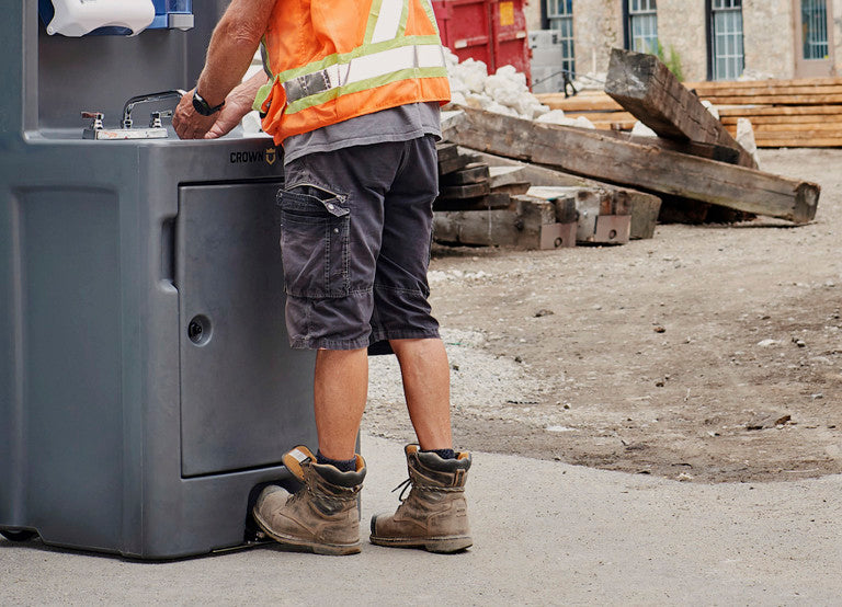 Portable Handwashing Sink for Construction With Foot Pump Hot Or Cold