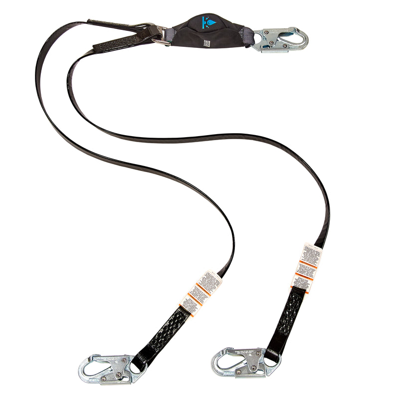 V-SERIES anti-corrosion Twin-Leg energy absorbing lanyard, 6', small snaphook Stainless steel  CSA Z259.11-17