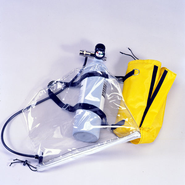 TransAire 5 Escape Respirator complete (includes aluminum cylinder, carrier, hood tube, hood assembly)