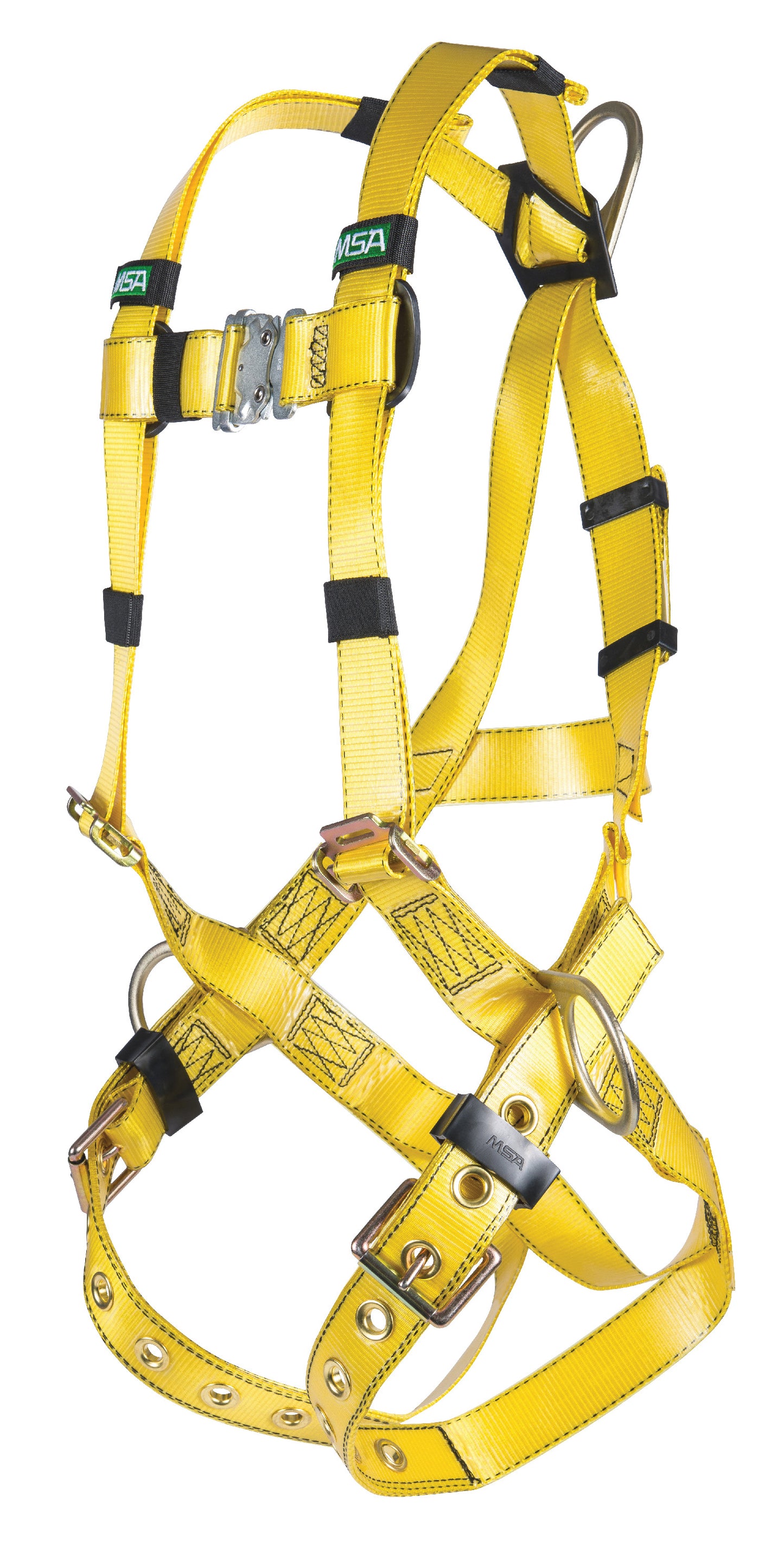 Gravity COATED WEB Harness, Vest-Type, BACK & HIP D-rings, Tongue Buckle Leg Straps, X-Small (XSM), Yellow