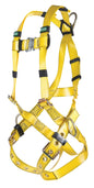Gravity COATED WEB Harness, Vest-Type, BACK & HIP D-rings, Tongue Buckle Leg Straps, X-Small (XSM), Yellow
