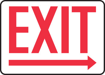 "Exit (Right Arrow)" -Safety Sign