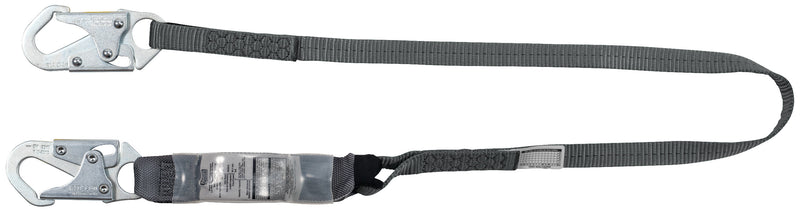Energy Absorbing Lanyard, Small Snaphook,Fixed, Single-leg,4', CSA