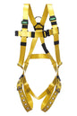 Gravity COATED WEB Harness, Vest-Type, SST BACK D-ring, Tongue Buckle Leg Straps, Standard (STD), Yellow