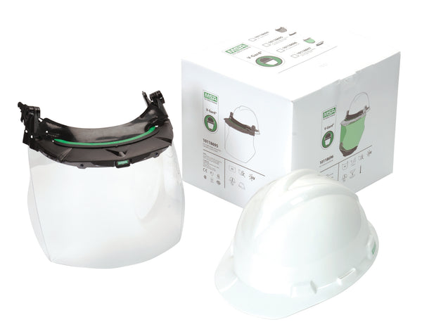 V-Gard Accessory System kit with V-Gard Cap, White, For Slotted Caps w/Clear PC Visor.