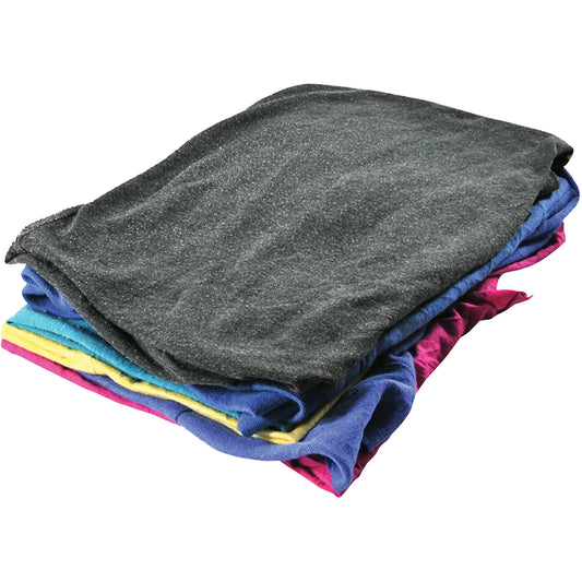 Recycled Material Wiping Rags, Cotton, Mix Colours, 25 lbs.