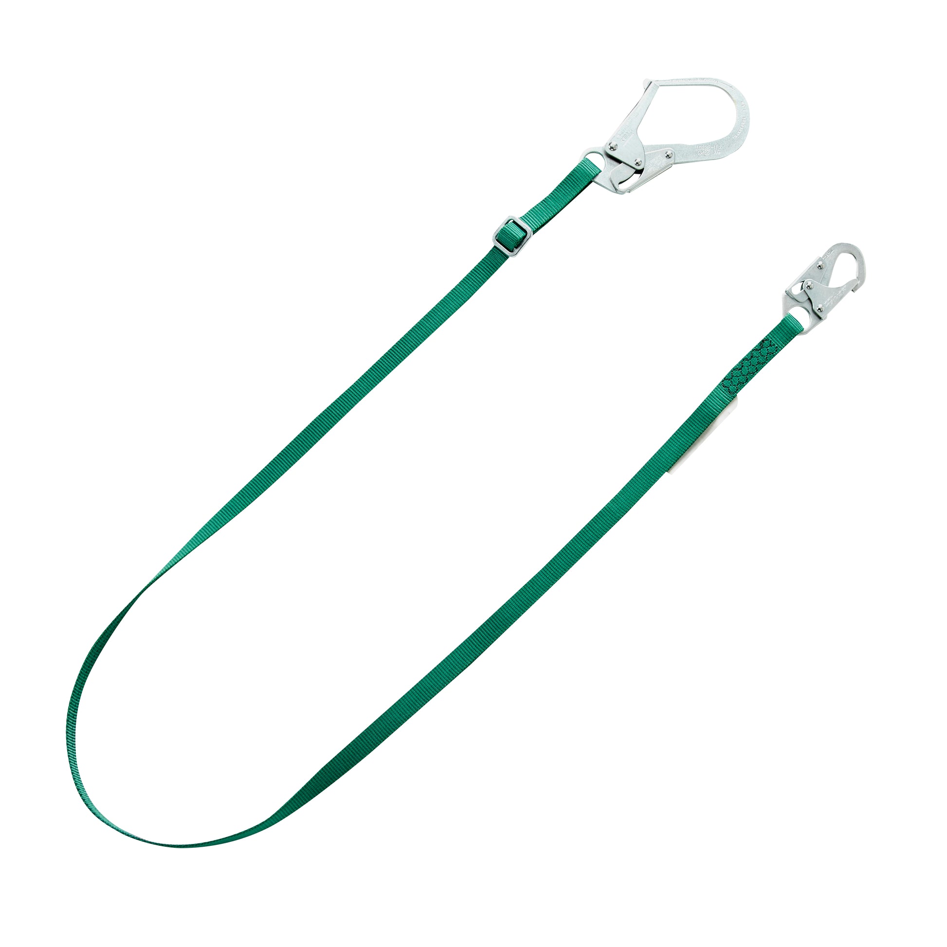 V-Series standard single-leg adjustable restraint lanyard, 8', Small Snap Hook large snaphooks, ANSI Z359.3-2017, CSA Z259.11-17