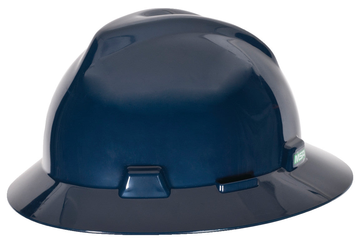 Msa 802975 V-gard Slotted Full-brim Hard Hat, With 4-point Fas-trac