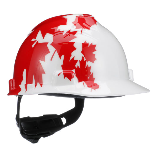 Canadian Freedom Series V-Gard Protective Cap, White w/Red Maple Leaf Fas-Trac