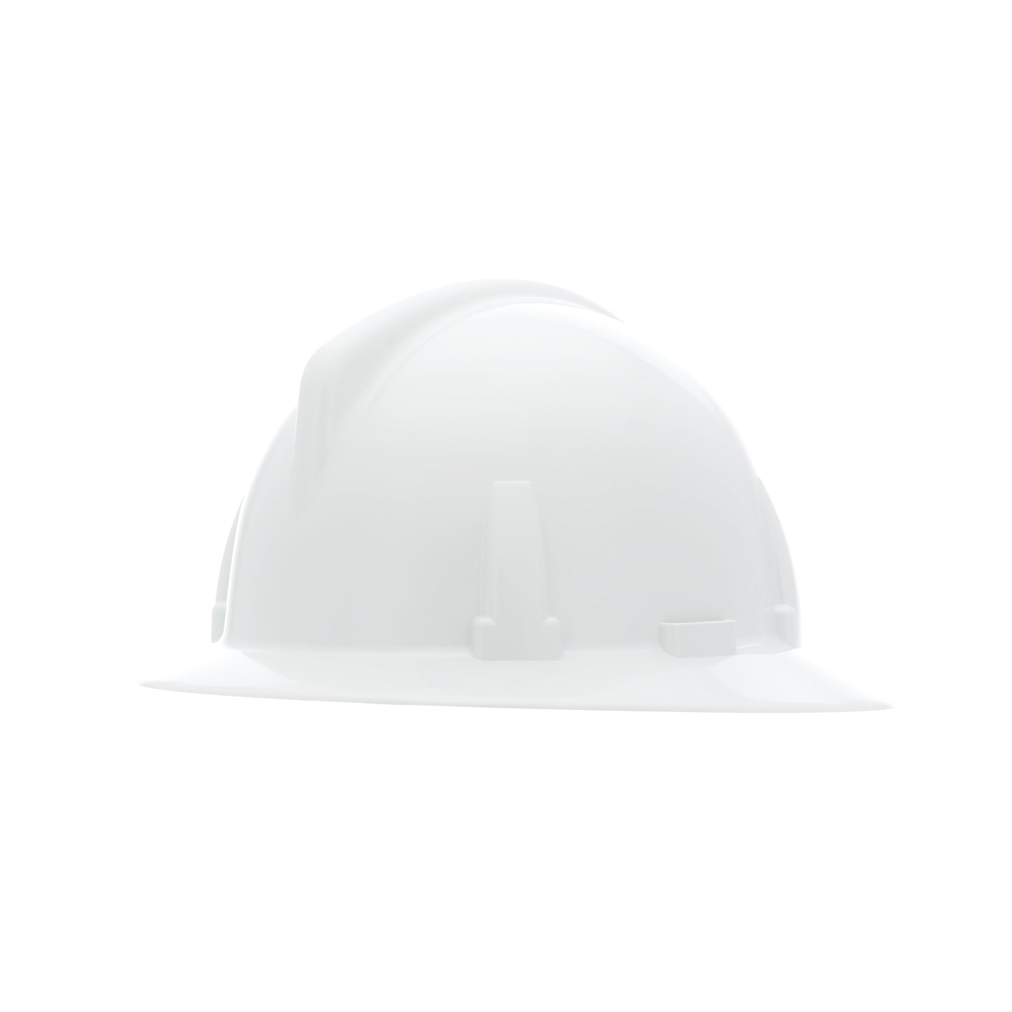 Topgard Non-Slotted Hat, White, w/Fas-Trac III Suspension Full Brim