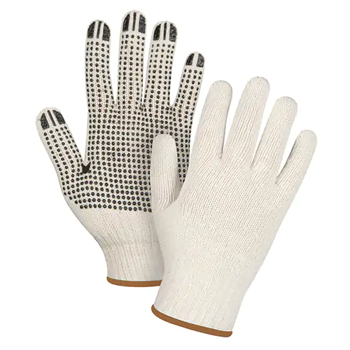 Dotted Gloves, Poly Cotton, Single Sided, Heavyweight, 7 Gauge