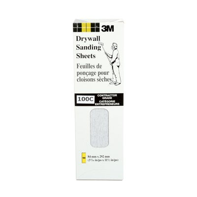 3M Drywall Sand Paper 100 Grit 11-1/4 x 3-5/16 Sheets