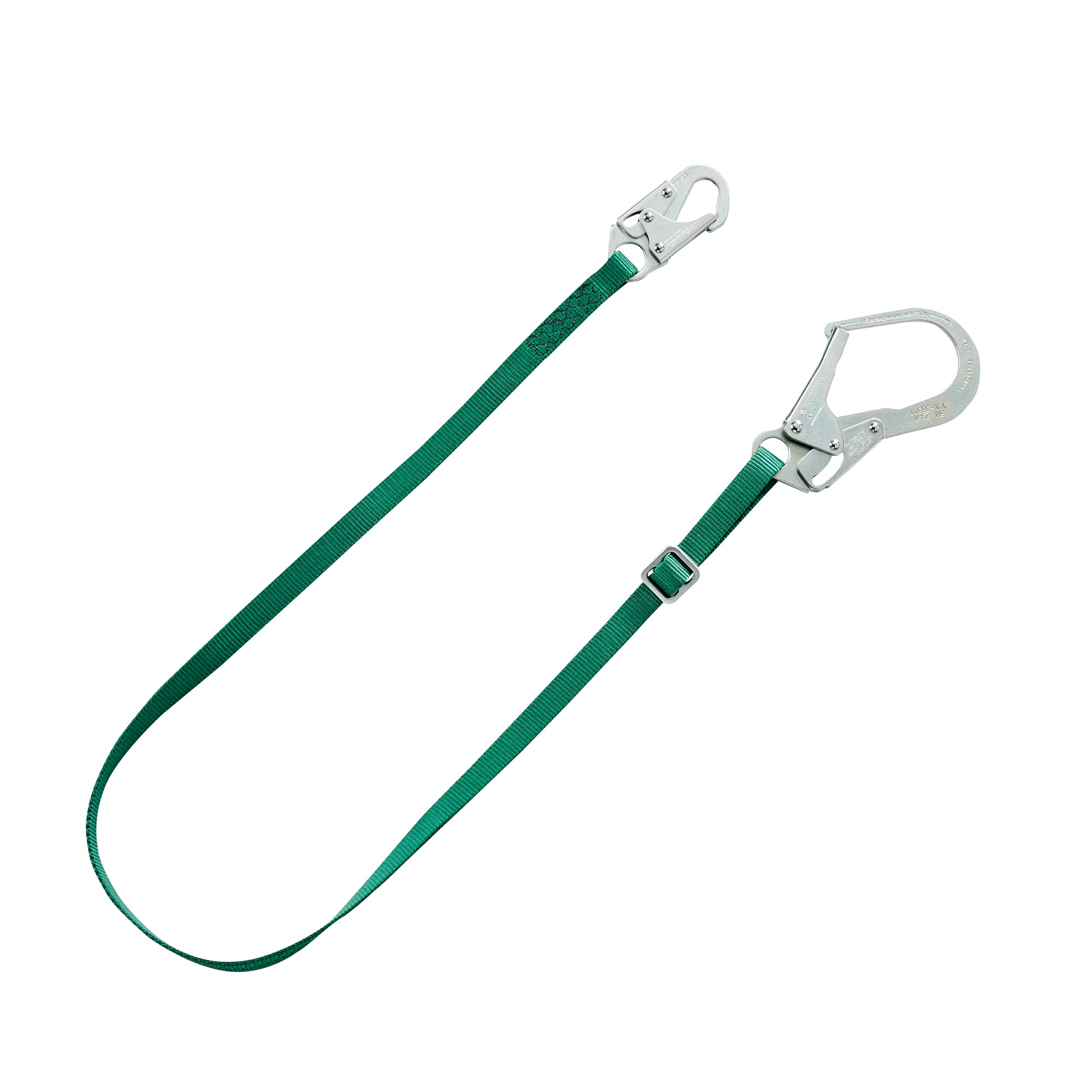 V-Series standard single-leg adjustable restraint lanyard, 6', Small Snap Hook large snaphooks, ANSI Z359.3-2017, CSA Z259.11-17