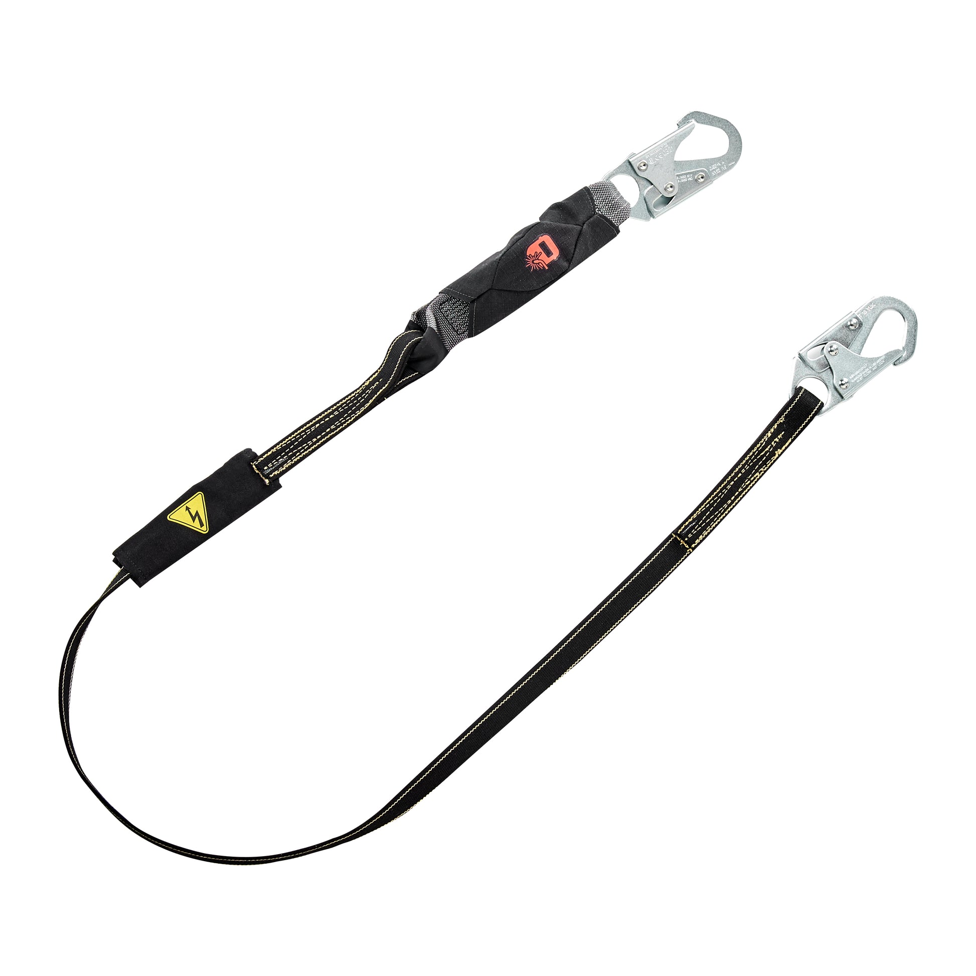 V-Series, High Heat, web, single-leg fixed energy absorbing lanyard, 6',36 c Snaphook small snaphooks