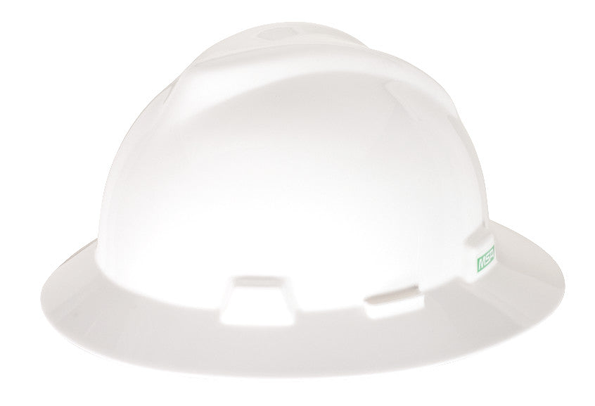 V-Gard Slotted full brim Hat, White, w/Staz-On Suspension