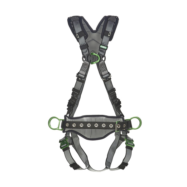V-Fit Construction Harness, Super Extra Large, Front-Back-Hips D-rings, Quick-Connect Leg Straps, Shoulder padding