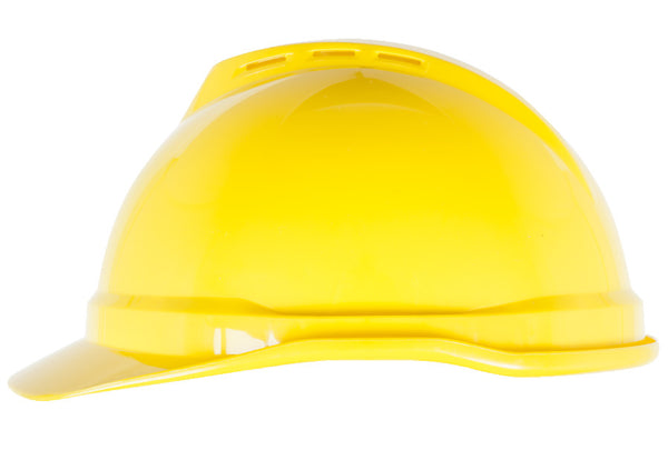 V-Gard 500 Cap, Yellow Vented, 6-Point Fas-Trac III